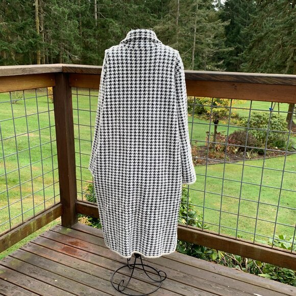 NWT Cyrus Women's size XL Black & White Herringbone Open Front Cardigan Coat - Picture 7 of 12
